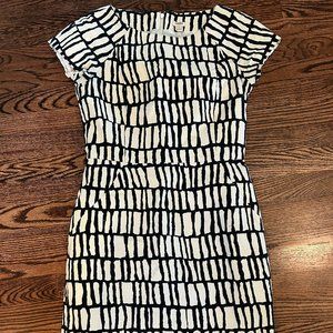 J. Crew Black and White Pattern Suit Dress. Size 6.